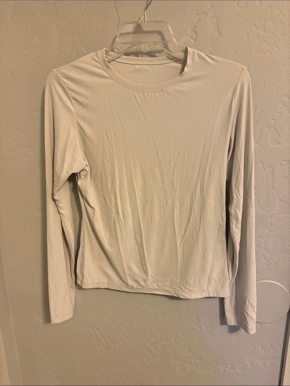 CRZ YOGA Women's Long Sleeve Crew Neck Top - Light Beige